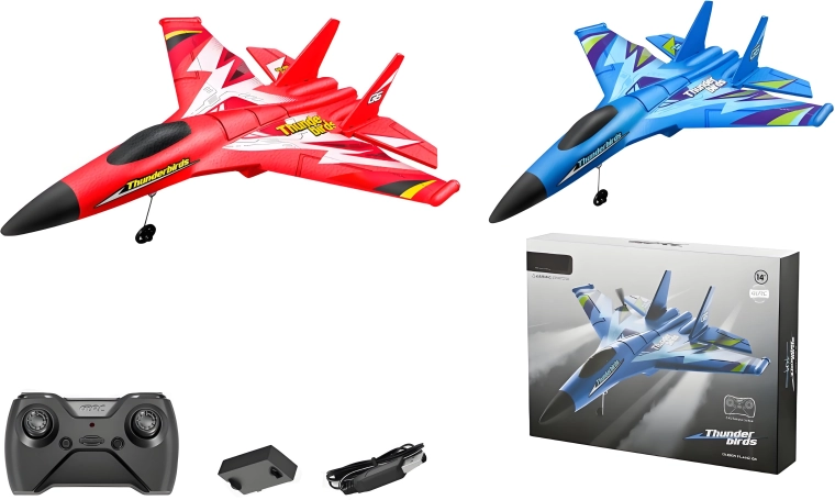 Avion de chasse RC G6 avec éclairage LED pour enfants