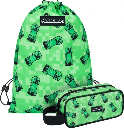 Ensemble scolaire MINECRAFT Creeper – trousse et sac pour chaussures