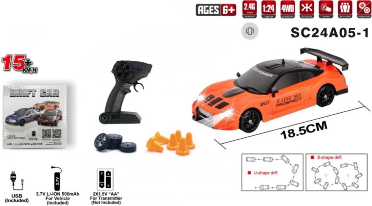 Voiture RC de drift 4x4 télécommandée