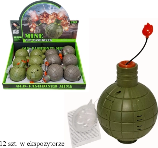 Jouet militaire grenade avec goupille de sécurité, avec effet de fumée, lumière et son – 1 pièce
