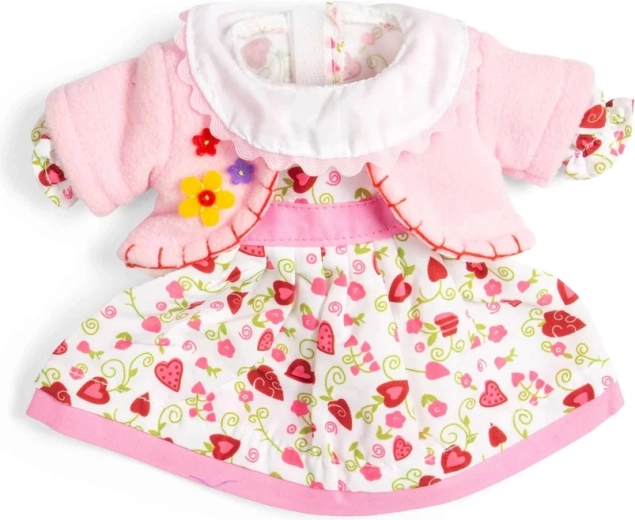 Bigjigs Toys robe à cœurs avec petit manteau rose pour poupée 34 cm