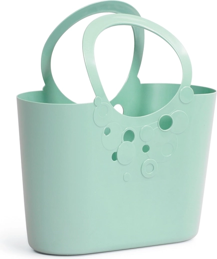 Sac en plastique Lily 40 cm, sauge – cabas élégant pour courses et loisirs