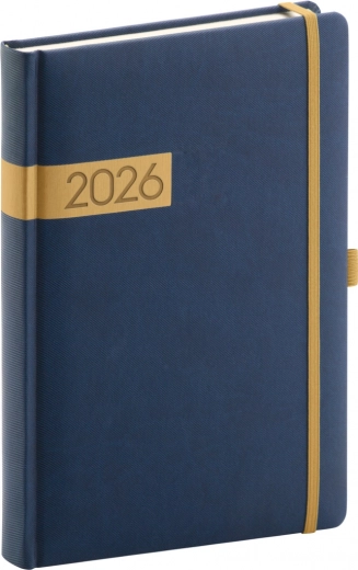 Agenda quotidien Twill bleu-or 2026