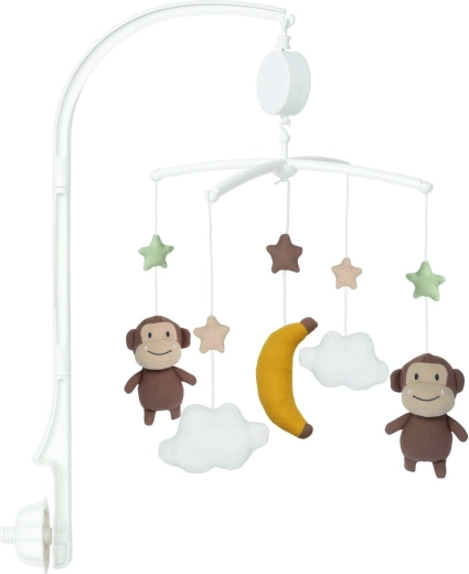 Mobile musical pour lit bébé avec petits singes JABADABADO