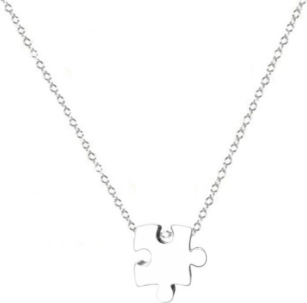 Chaîne en acier avec pendentif puzzle en acier chirurgical 316L