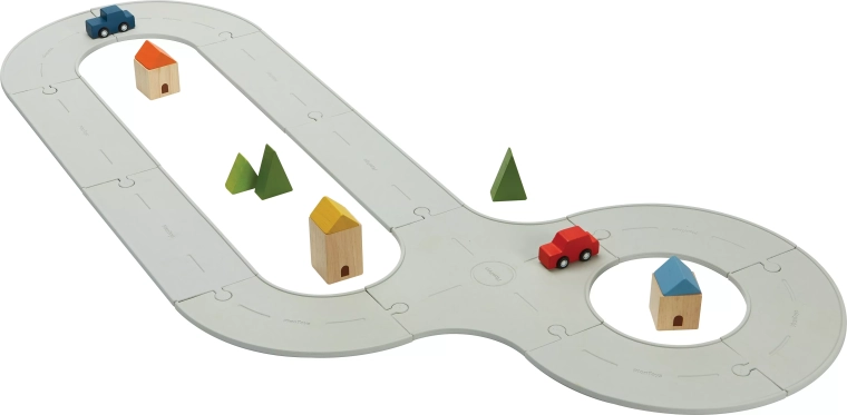 Circuit en caoutchouc pour voitures et trains PlanToys