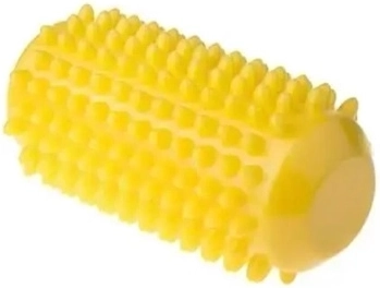 Rouleau de massage et de rééducation Fizjo à picots 12,8 cm jaune