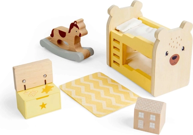 Mobilier en bois pour maison de poupée – chambre d’enfant BIGJIGS TOYS