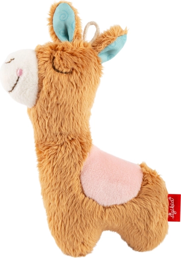 Lama en peluche sigikid – premier doudou avec hochet