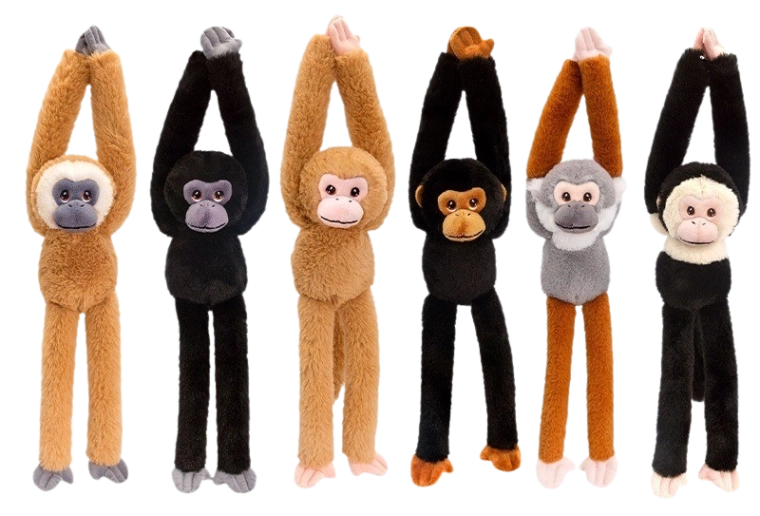 Singe suspendu en peluche Keeleco 40 cm - 1 pièce