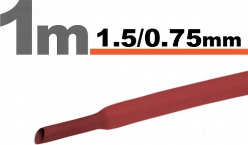 Gaine thermorétractable rouge 1,5/0,75 mm
