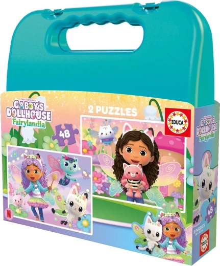 Puzzle Educa dans une mallette Gábinin kouzelný domek 2 × 48 pièces