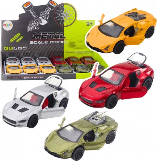 Voiture de sport en métal avec mécanisme à rétrofriction, lumières et sons