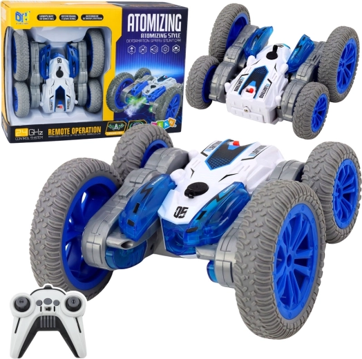 voiture RC cascadeuse avec effet brouillard, LED et drift 360°, bleu