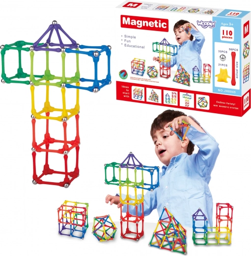 Woopie Jeu de construction magnétique pour enfants 110 pièces