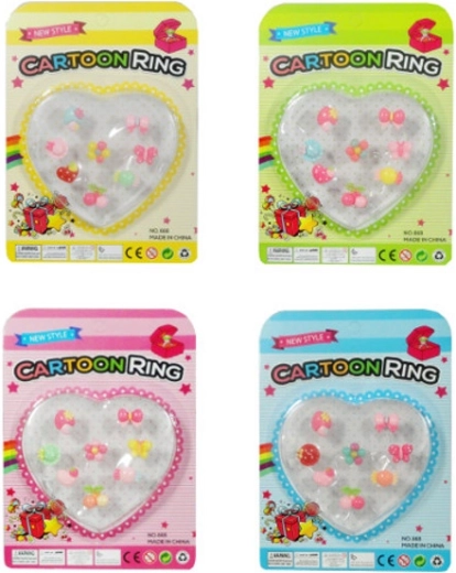 Set de bagues colorées ajustables pour filles – 8 pcs