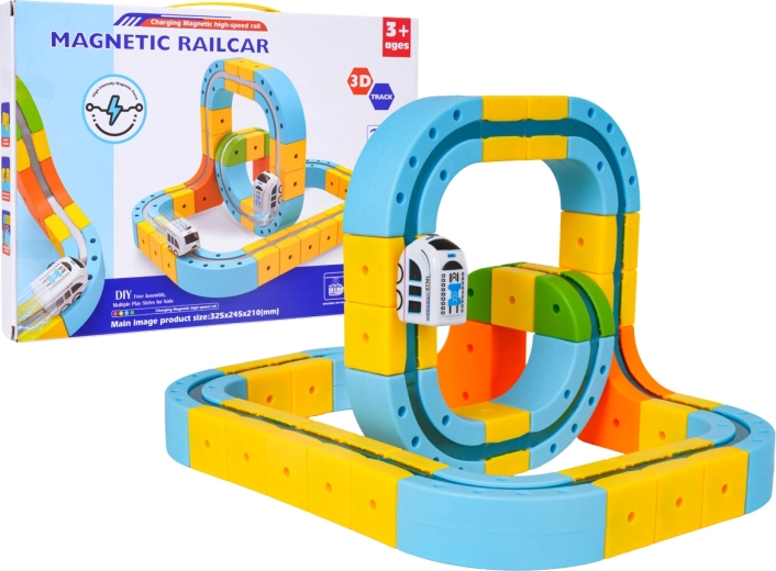 Circuit automobile magnétique coloré de 35 pièces