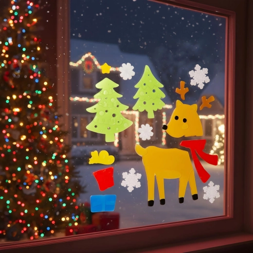 Décoration de Noël en gel pour fenêtre - 1 pièce
