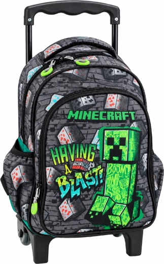 Sac à dos enfant à roulettes Minecraft Metro Art 2 noir 30 cm