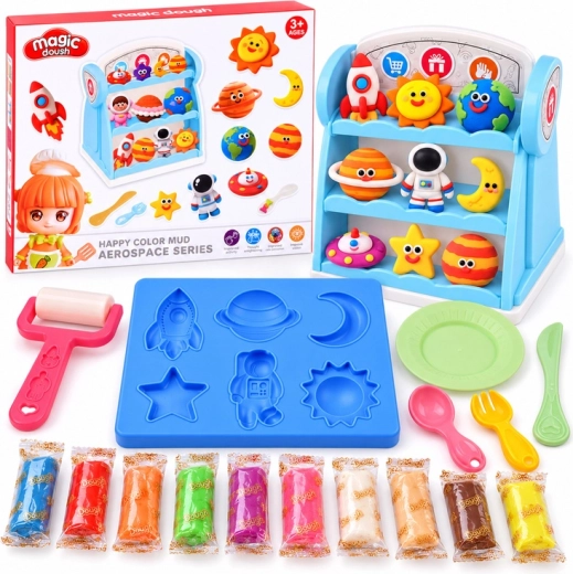 Kit créatif de pâte à modeler sur le thème de l’espace, 10 couleurs