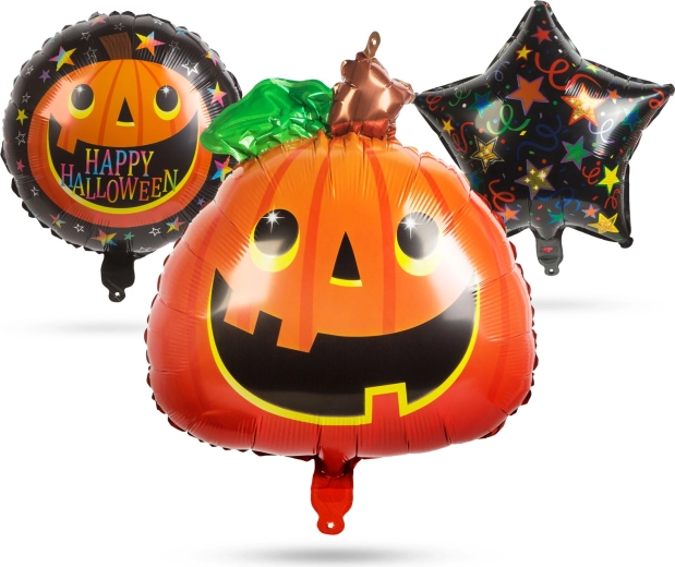 Set de ballons en aluminium pour Halloween en forme de citrouille - 5 pièces