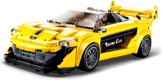 Jeu de construction SLUBAN voiture de sport anglaise jaune (283 pièces)