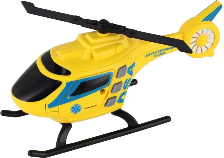Hélicoptère du service de secours aérien DSA avec lumière et son