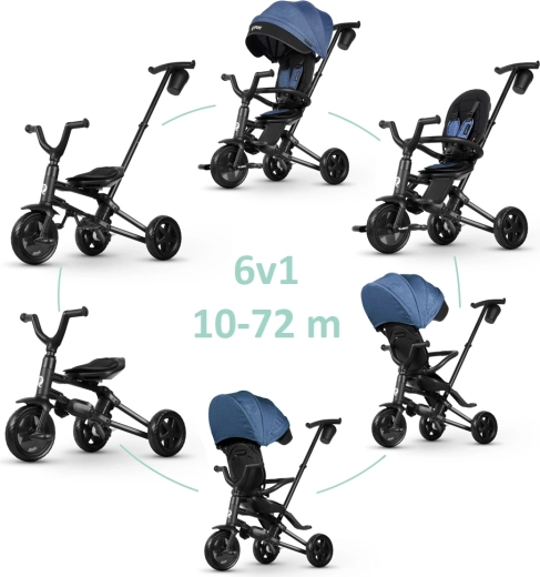 Tricycle pliable pour enfants Qplay Nova Niello Blue 10–72 mois