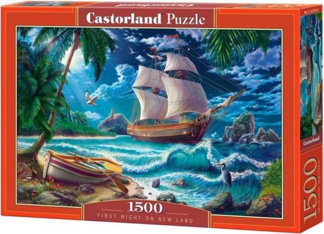 Puzzle 1500 pièces – Bateau et plage Première nuit Nouvelle terre
