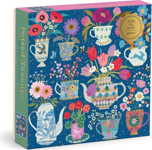 Puzzle feuille métallique Galison Victoria Ball – tasses fleuries, 500 pièces