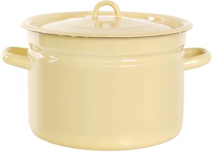 Casserole émaillée avec couvercle 9 l, beige