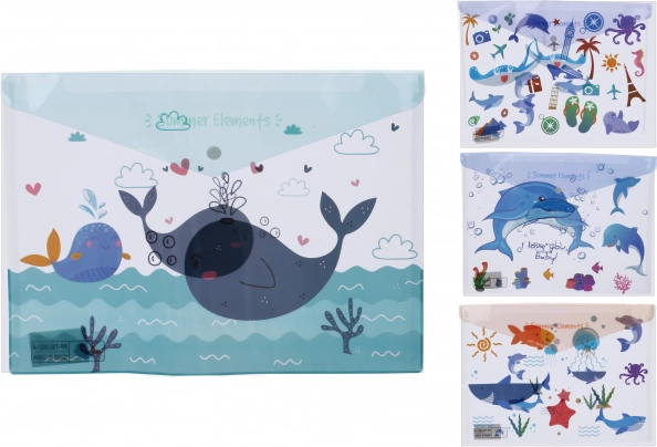 Chemise à bouton-pression Monde marin 35,8 × 26 cm