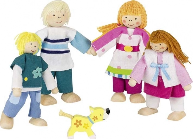 GOKI famille de poupées avec chien – set de 5 pièces