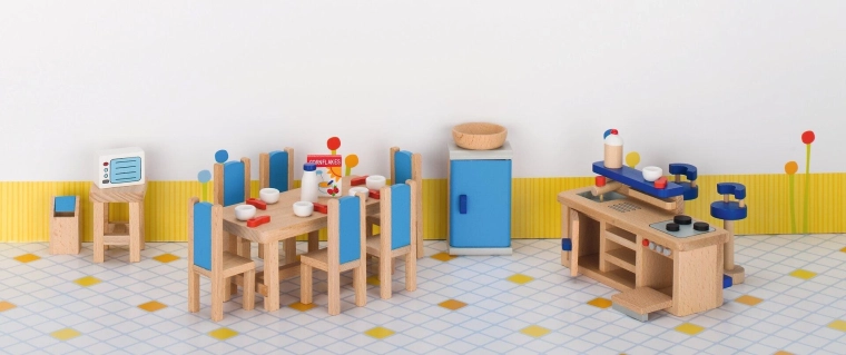 Meuble Goki pour maison de poupées – cuisine avec accessoires