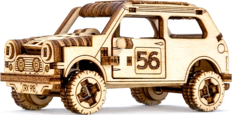 Puzzle 3D en bois – voiture de rallye en contreplaqué