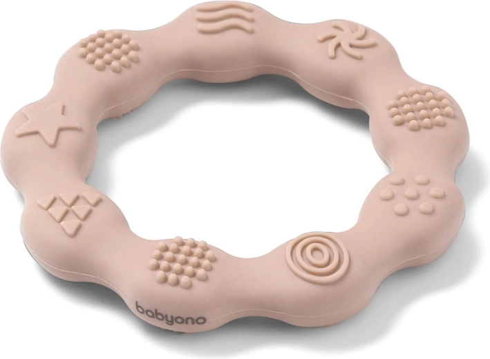 Anneau de dentition en silicone Babyono beige