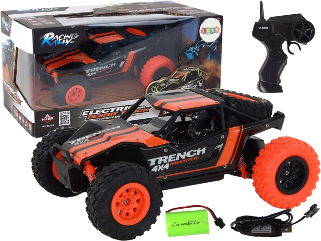 Voiture RC tout-terrain 1:24 avec transmission 4x4 – orange