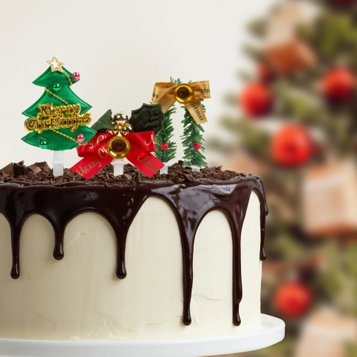 Décoration de gâteau de Noël en 3D, 10 cm, 3 pièces