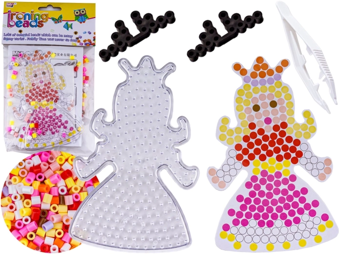 Perles à repasser avec gabarit princesse en sachet - 1 pièce