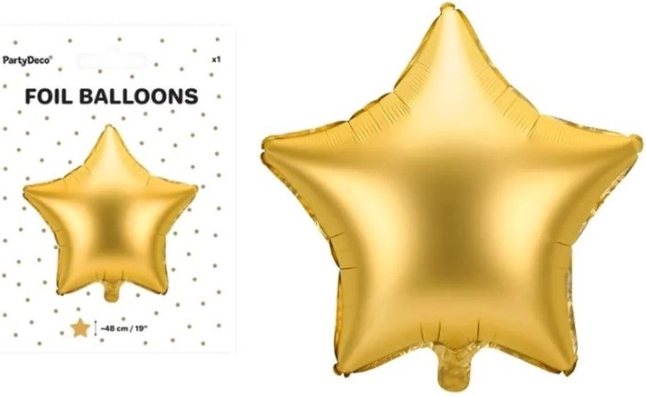 Ballon en aluminium étoile dorée 48 cm