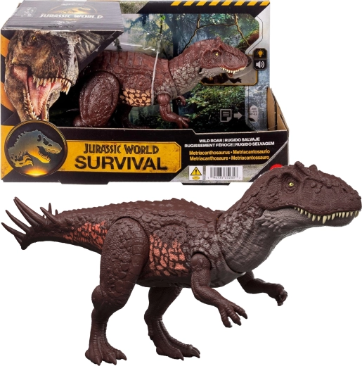 Dinosaure interactif Jurassic World Metriacanthosaurus avec son et lumière Mattel