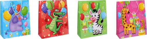 Sac cadeau L pour enfants 32 × 44 × 11 cm avec des animaux