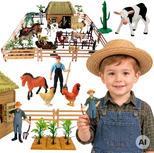 Woopie grande ferme avec animaux 63 pièces