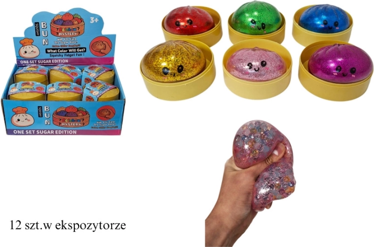 Balle antistress à presser en forme de pochette avec paillettes (hydrogel)