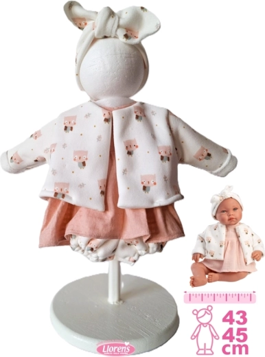 Llorens tenue pour poupée New Born 43–45 cm, ensemble 4 pièces