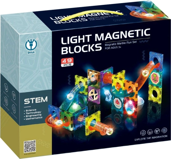 Circuit à billes magnétique lumineux 49 pcs
