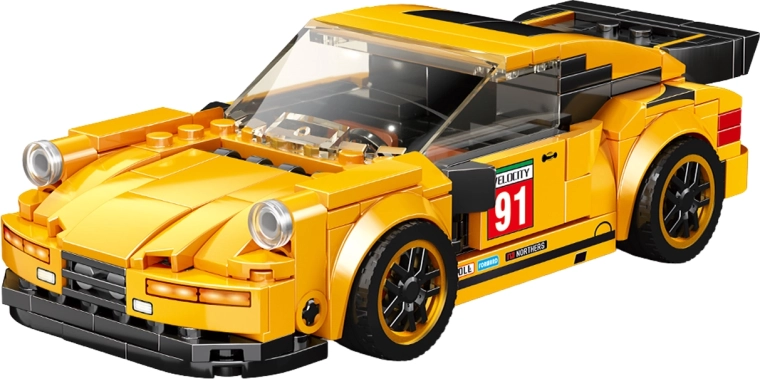 Kit de construction voiture jaune 16,5 cm