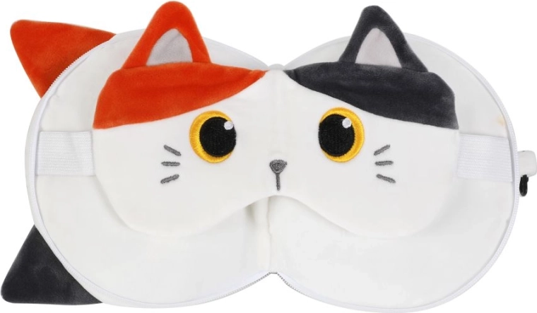 Coussin de voyage avec masque en forme de chat – Chat orange