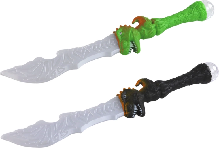 Sabre lumineux avec poignée dinosaure – vert ou noir