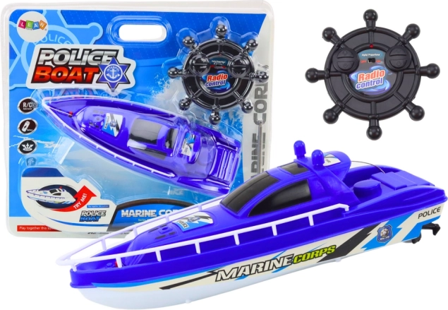 Bateau de police RC 27 MHz – bleu